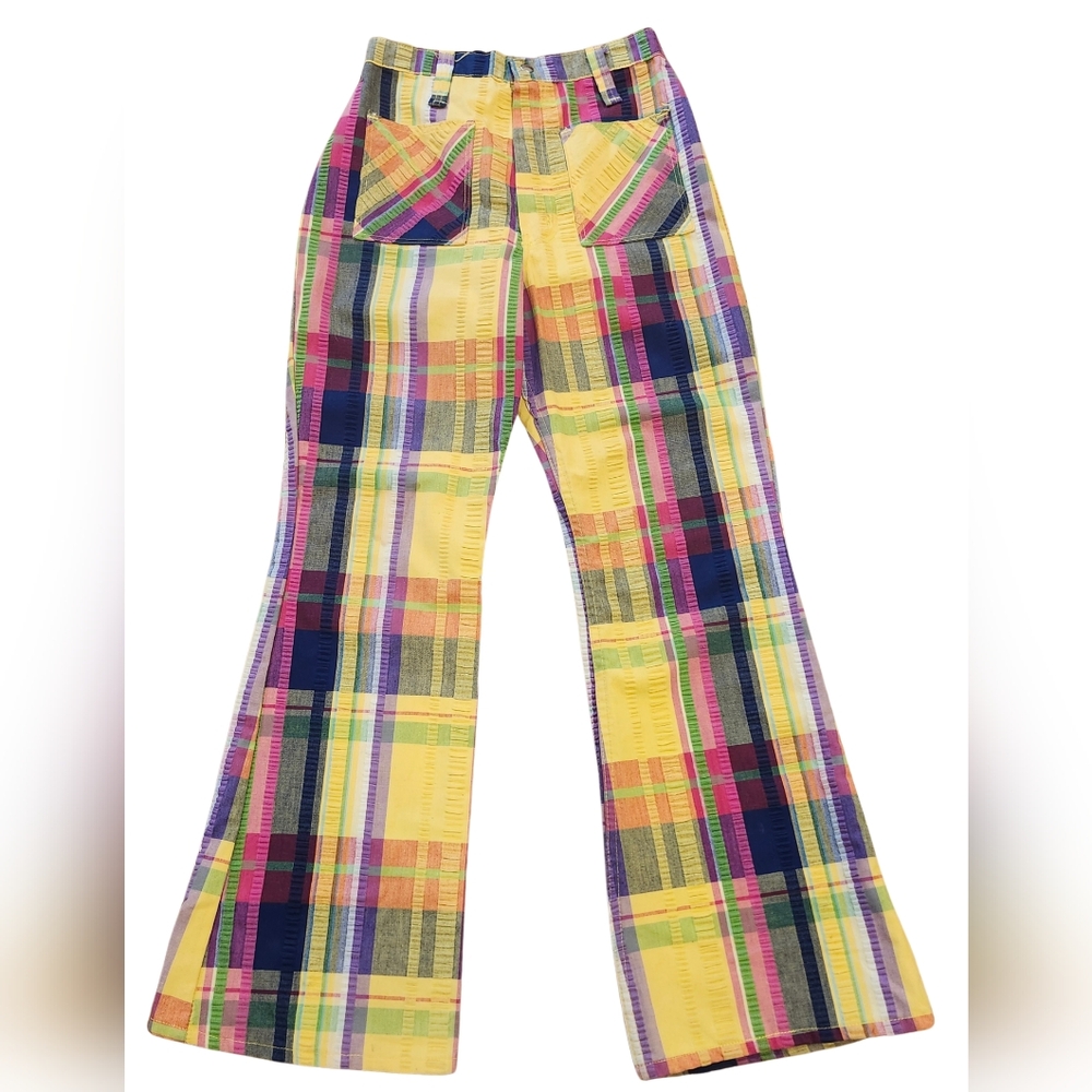 Vintage Plaid Wranglers Bell Bottom Pants